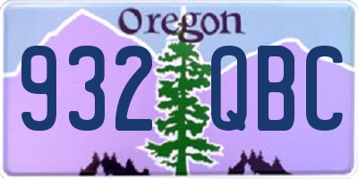 OR license plate 932QBC