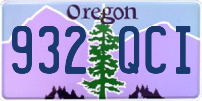 OR license plate 932QCI