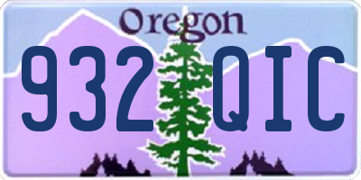 OR license plate 932QIC