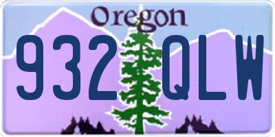 OR license plate 932QLW
