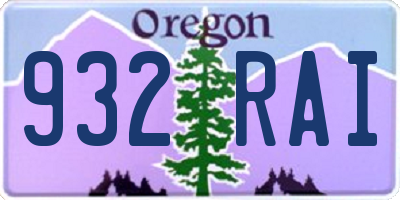 OR license plate 932RAI
