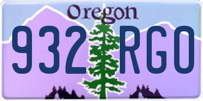 OR license plate 932RGO