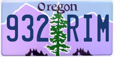 OR license plate 932RIM