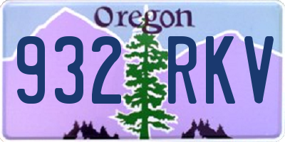OR license plate 932RKV