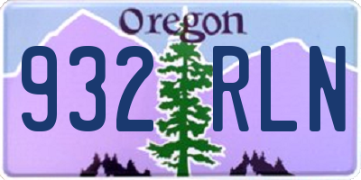 OR license plate 932RLN
