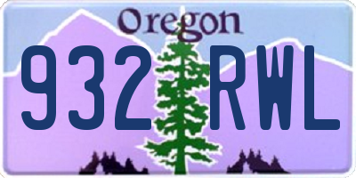 OR license plate 932RWL