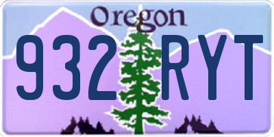 OR license plate 932RYT