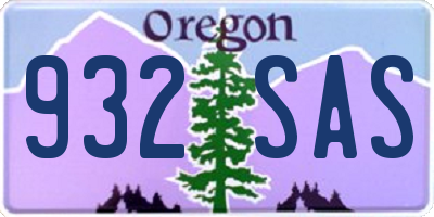 OR license plate 932SAS