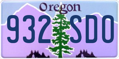 OR license plate 932SDO