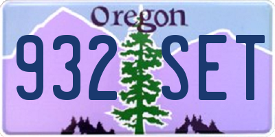 OR license plate 932SET