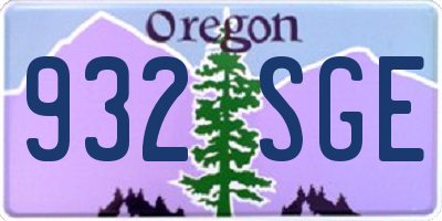 OR license plate 932SGE
