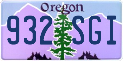 OR license plate 932SGI