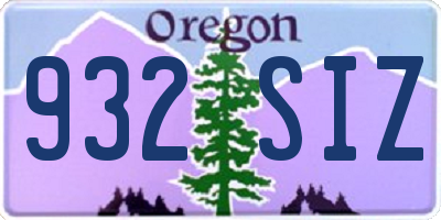 OR license plate 932SIZ
