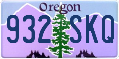 OR license plate 932SKQ