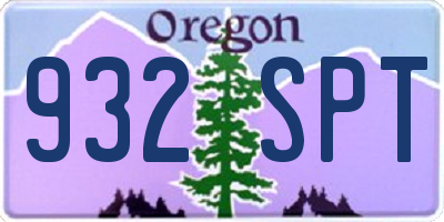 OR license plate 932SPT
