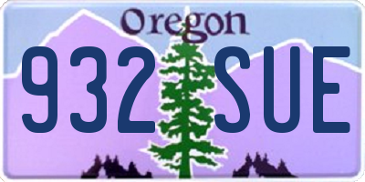 OR license plate 932SUE