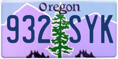 OR license plate 932SYK