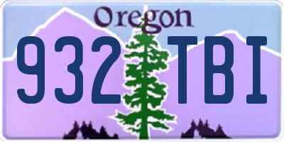 OR license plate 932TBI