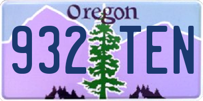 OR license plate 932TEN