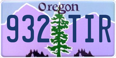 OR license plate 932TIR
