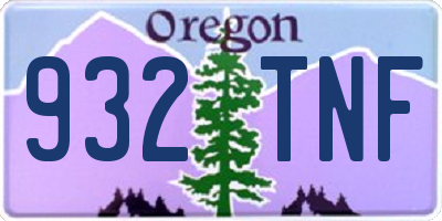 OR license plate 932TNF