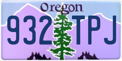 OR license plate 932TPJ
