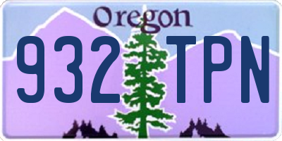 OR license plate 932TPN