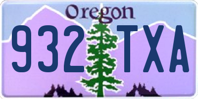 OR license plate 932TXA