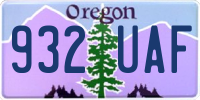 OR license plate 932UAF