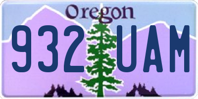 OR license plate 932UAM