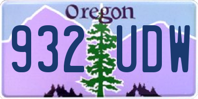 OR license plate 932UDW