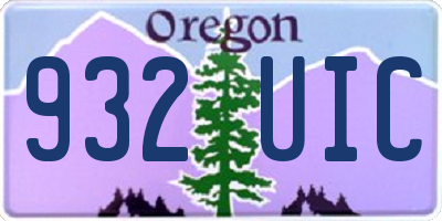 OR license plate 932UIC