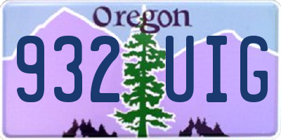 OR license plate 932UIG