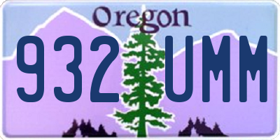 OR license plate 932UMM