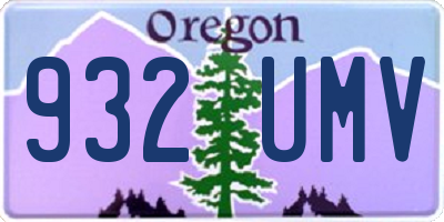 OR license plate 932UMV
