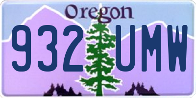 OR license plate 932UMW