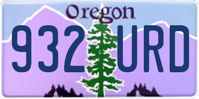 OR license plate 932URD