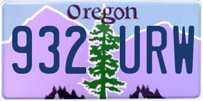 OR license plate 932URW