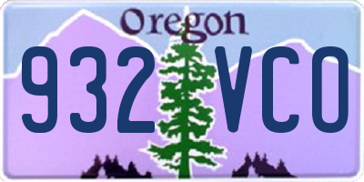 OR license plate 932VCO