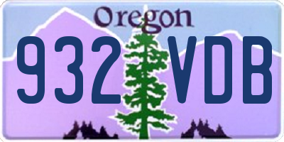OR license plate 932VDB