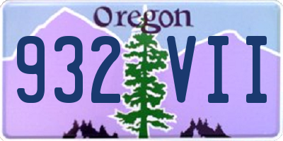OR license plate 932VII