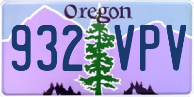 OR license plate 932VPV