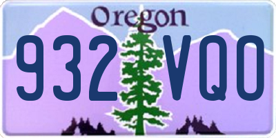 OR license plate 932VQO