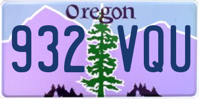 OR license plate 932VQU