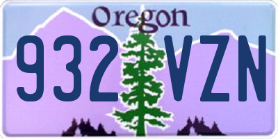 OR license plate 932VZN