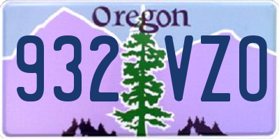 OR license plate 932VZO
