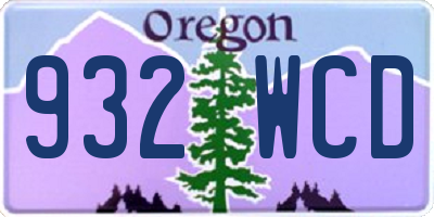 OR license plate 932WCD