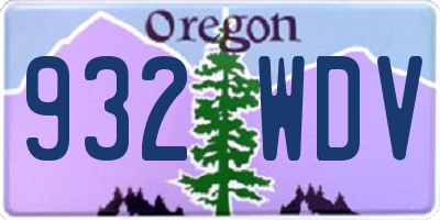 OR license plate 932WDV