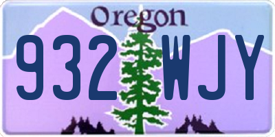 OR license plate 932WJY