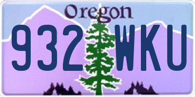 OR license plate 932WKU